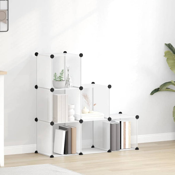 Regalsystem mit 6 Würfeln Transparent