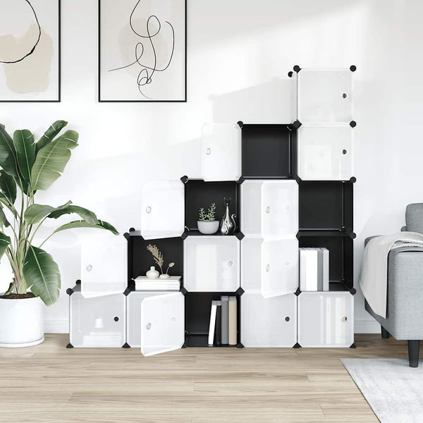 Regalsystem mit 15 Würfeln Schwarz