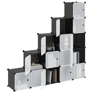 Regalsystem mit 15 Würfeln Schwarz