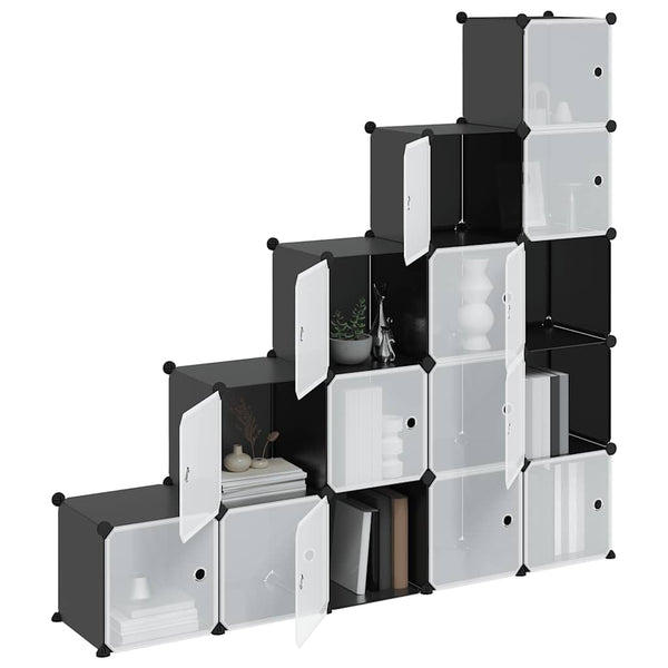 Regalsystem mit 15 Würfeln Schwarz