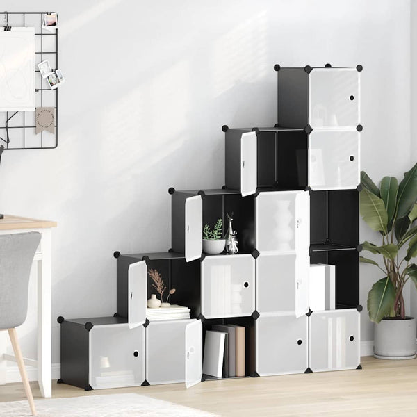 Regalsystem mit 15 Würfeln Schwarz