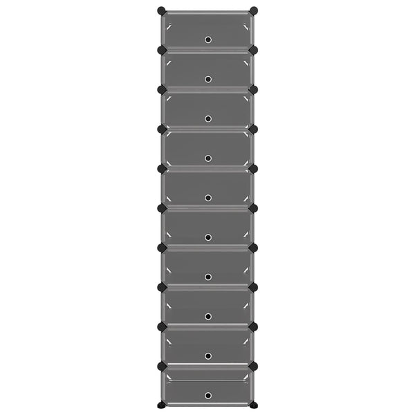 Schuhregal Schwarz 44x32x174 cm