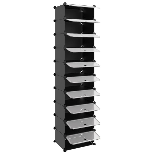 Schuhregal Schwarz 44x32x174 cm