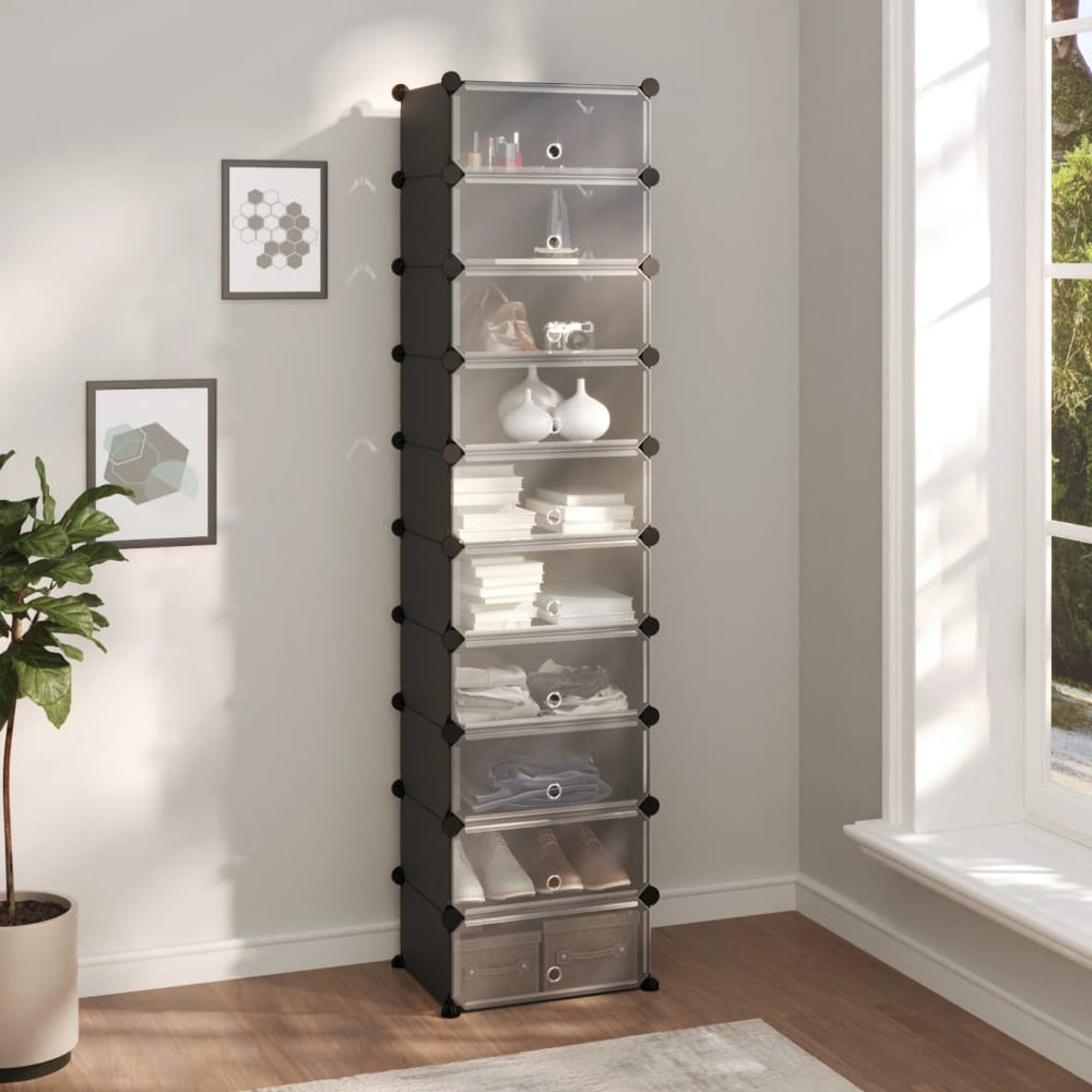 Schuhregal Schwarz 44x32x174 cm