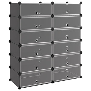 Schuhregal Schwarz 94,5x36,5x106 cm