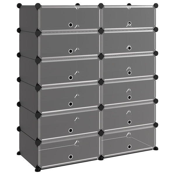 Schuhregal Schwarz 94,5x36,5x106 cm