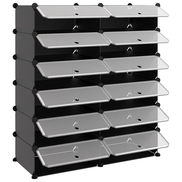 Schuhregal Schwarz 94,5x36,5x106 cm