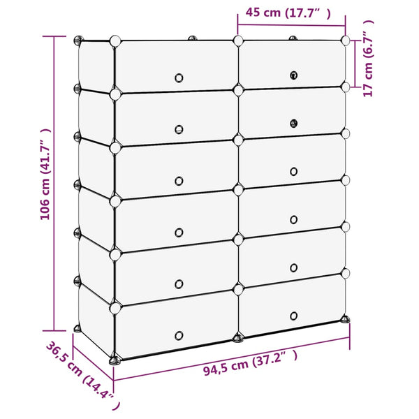 Schuhregal Schwarz 94,5x36,5x106 cm