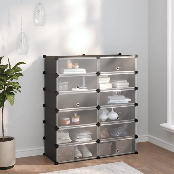 Schuhregal Schwarz 94,5x36,5x106 cm