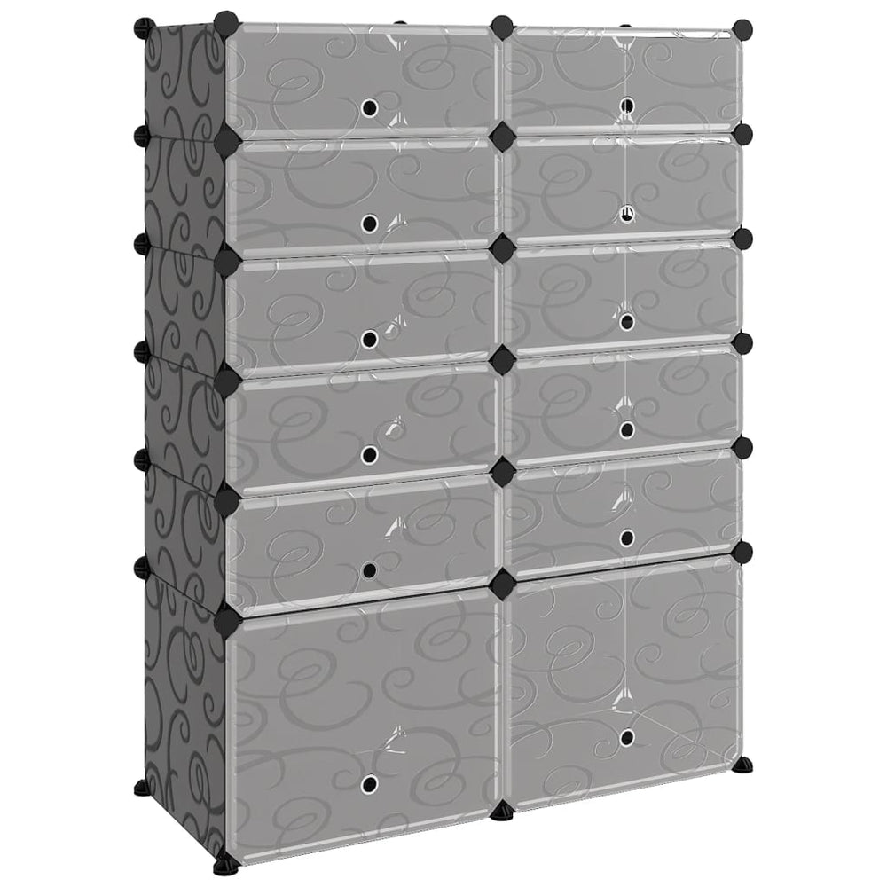 Schuhregal Schwarz 94x37x125 cm