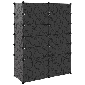 Schuhregal Schwarz 94x37x125 cm