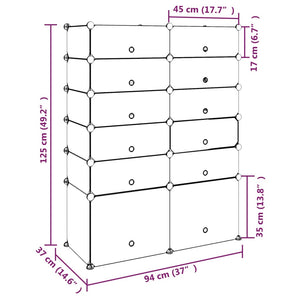 Schuhregal Schwarz 94x37x125 cm