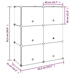 Schuhregal Schwarz 84,5x31x93,5 cm