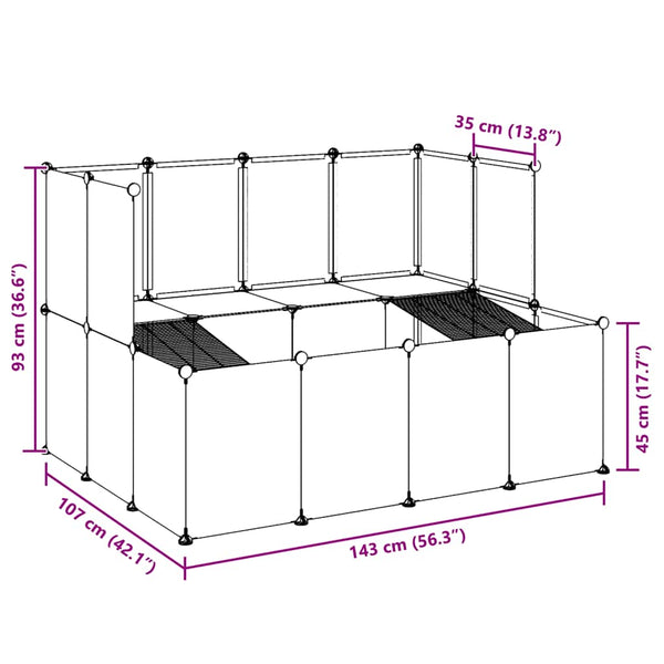 Kleintierkäfig Transparent 143 cm