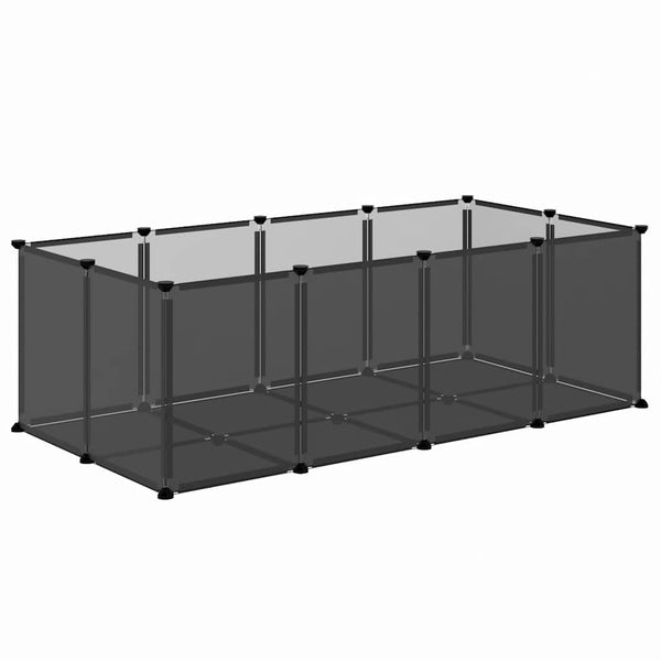 Kleintierkäfig Schwarz 144 cm