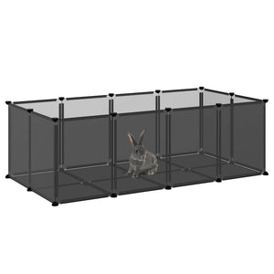 Kleintierkäfig Schwarz 144 cm