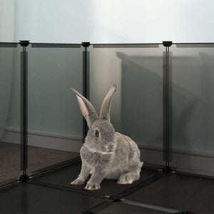 Kleintierkäfig Schwarz 144 cm