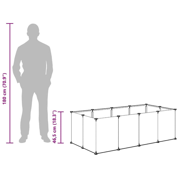 Kleintierkäfig Schwarz 144 cm