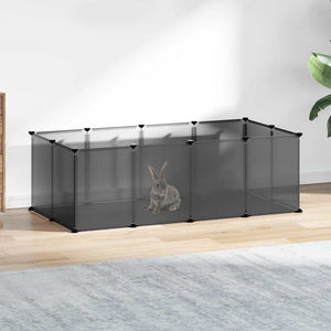 Kleintierkäfig Schwarz 144 cm