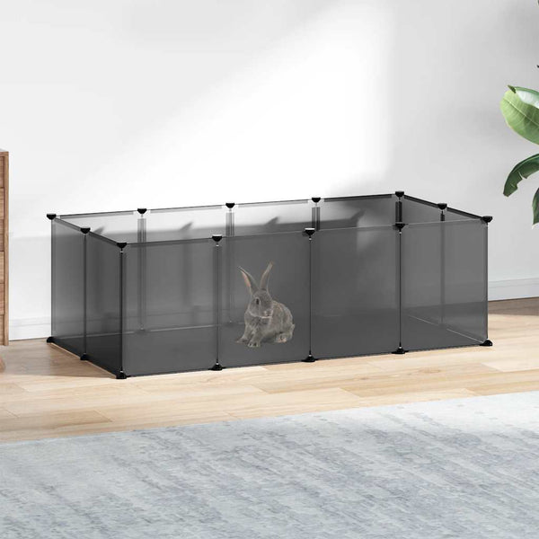 Kleintierkäfig Schwarz 144 cm