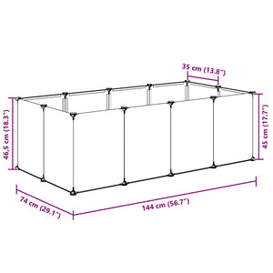 Kleintierkäfig Transparent 144 cm