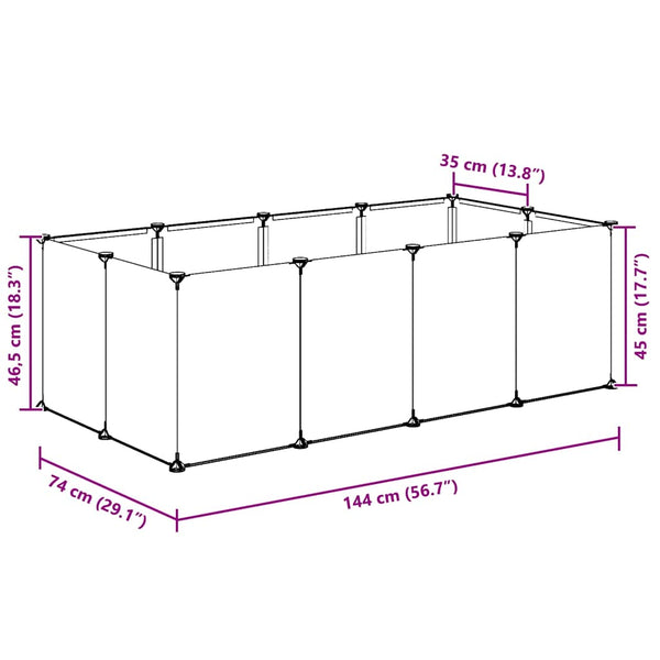 Kleintierkäfig Transparent 144 cm