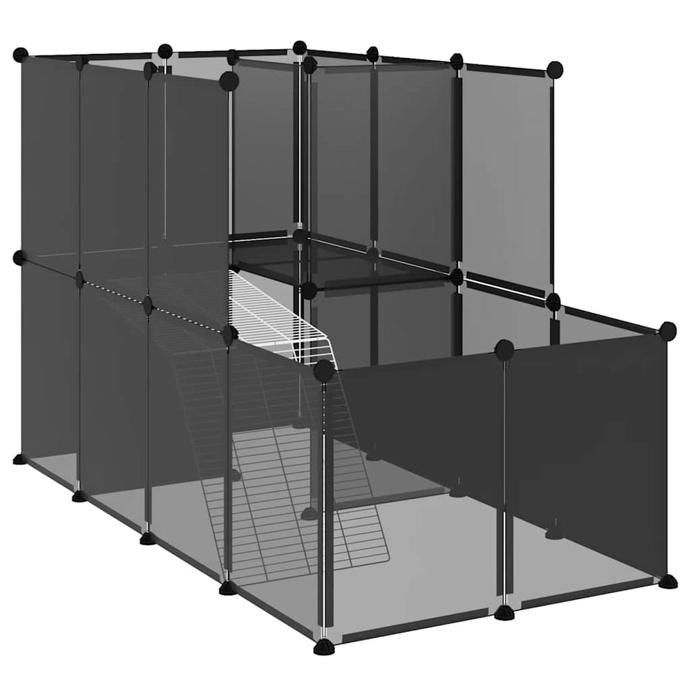 Kleintierkäfig Schwarz 142 cm