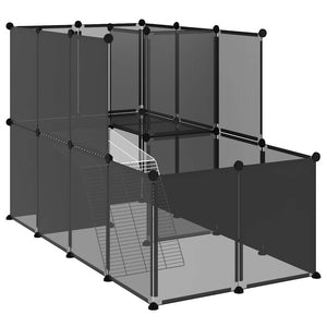 Kleintierkäfig Schwarz 142 cm