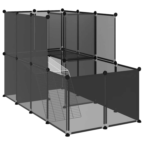 Kleintierkäfig Schwarz 142 cm