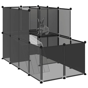 Kleintierkäfig Schwarz 142 cm
