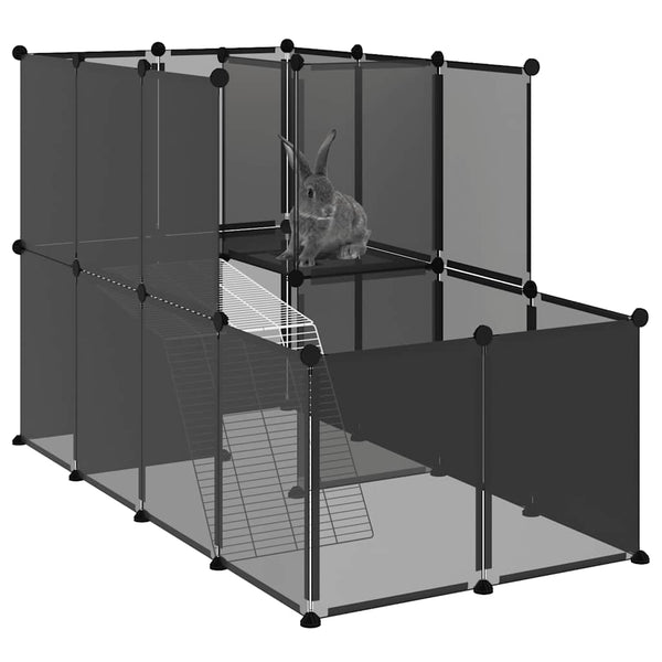 Kleintierkäfig Schwarz 142 cm