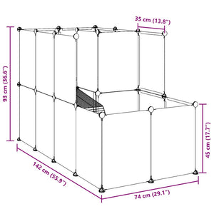 Kleintierkäfig Schwarz 142 cm
