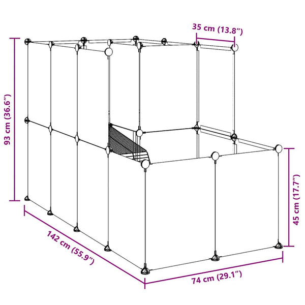 Kleintierkäfig Transparent 142 cm