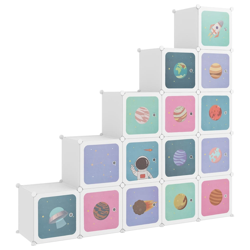 Modularer Kinderschrank mit 15 Würfeln