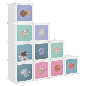 vidaXL Meuble de rangement cubique pour enfants avec 10 cubes Blanc PP