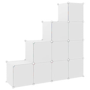 vidaXL Meuble de rangement cubique pour enfants avec 10 cubes Blanc PP