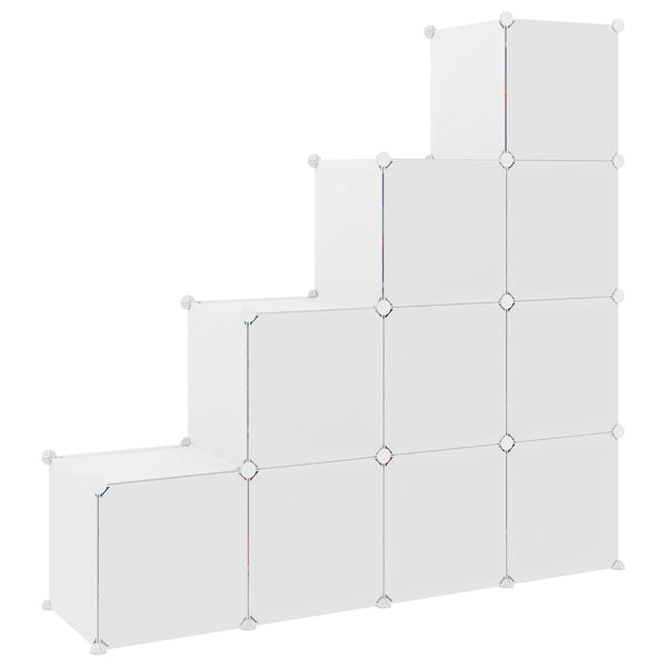vidaXL Meuble de rangement cubique pour enfants avec 10 cubes Blanc PP