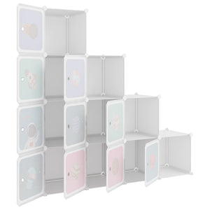 vidaXL Meuble de rangement cubique pour enfants avec 10 cubes Blanc PP
