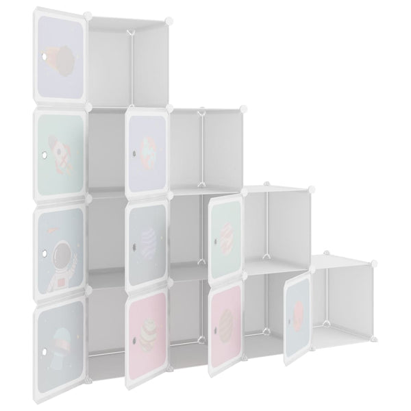 vidaXL Meuble de rangement cubique pour enfants avec 10 cubes Blanc PP