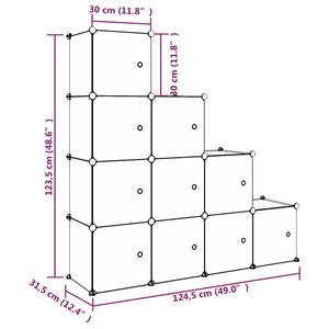 vidaXL Meuble de rangement cubique pour enfants avec 10 cubes Blanc PP