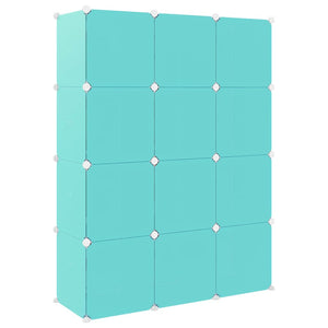 Modularer Kinderschrank mit 12 Würfeln - Grün