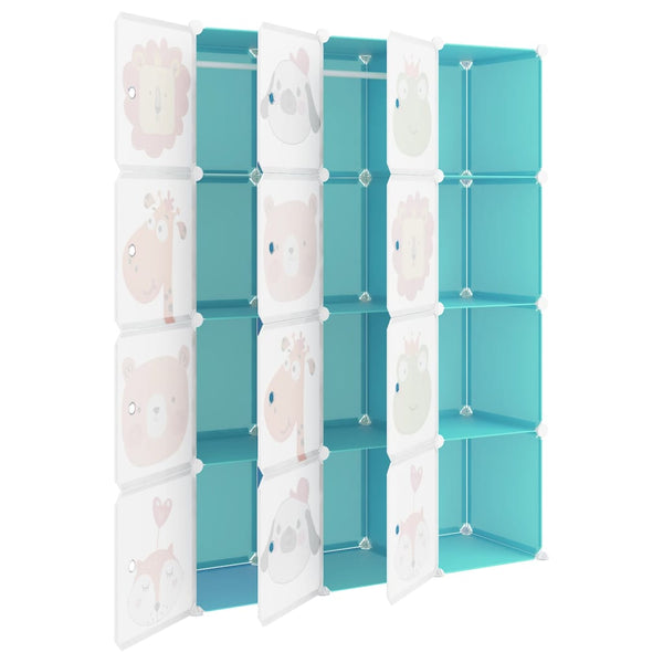 Modularer Kinderschrank mit 12 Würfeln - Grün
