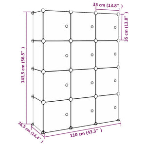 Modularer Kinderschrank mit 12 Würfeln - Grün