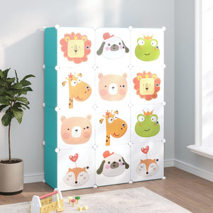 Modularer Kinderschrank mit 12 Würfeln - Grün