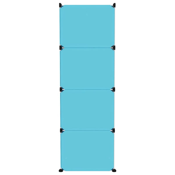 Modularer Kinderschrank mit 12 Würfeln, Blau