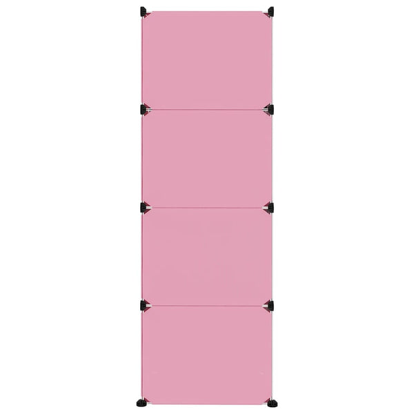 Modularer Kinderschrank mit 12 Würfeln, Rosa
