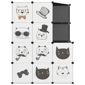 Modularer Kinderschrank mit 10 Würfeln, Schwarz