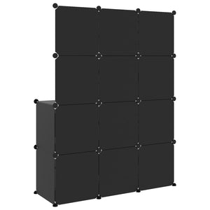 Modularer Kinderschrank mit 10 Würfeln, Schwarz