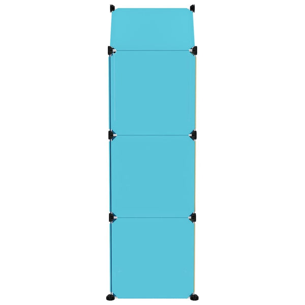 Modularer Kinderschrank mit 8 Würfeln, Blau