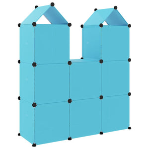 Modularer Kinderschrank mit 8 Würfeln, Blau